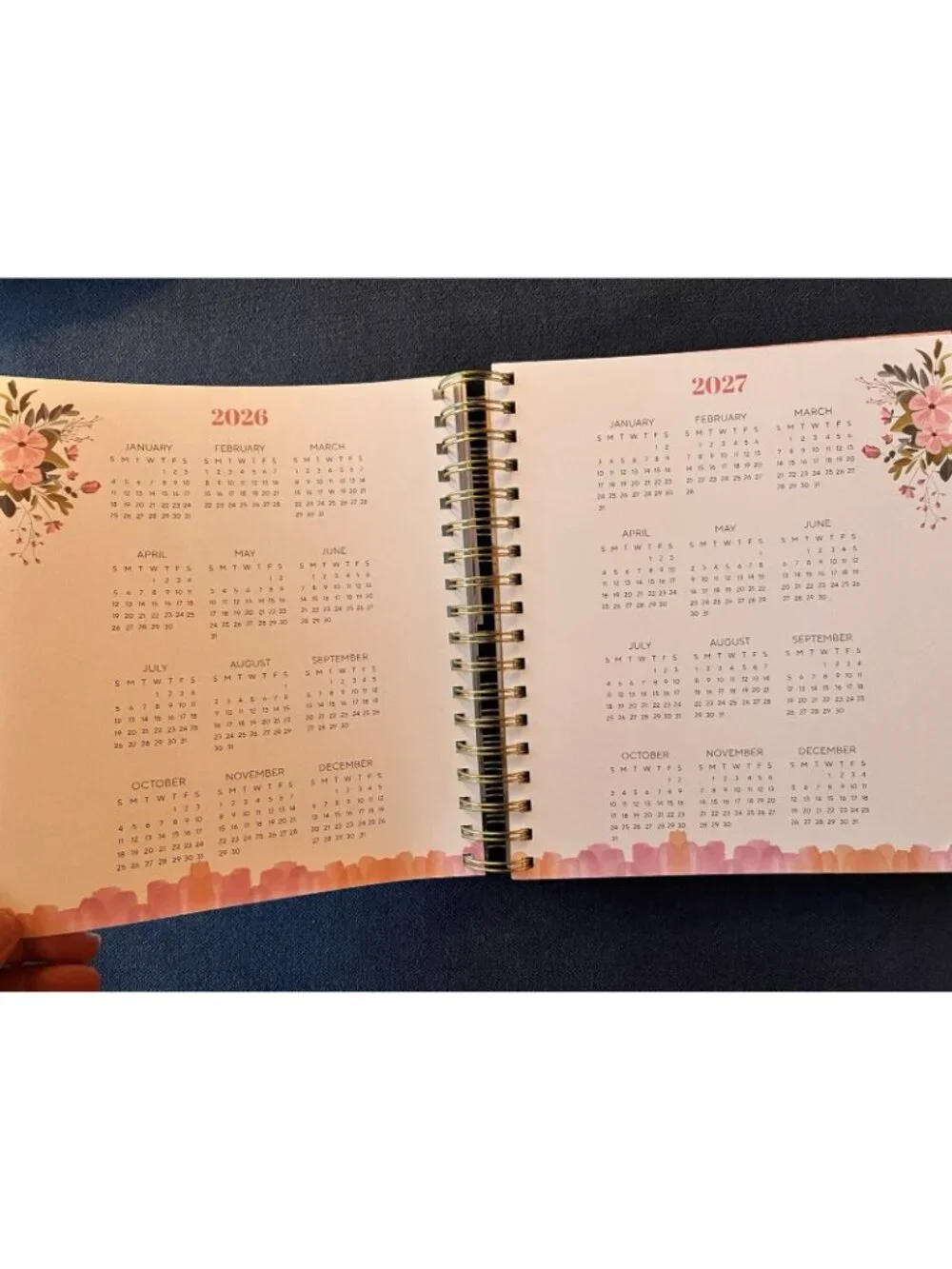 17 Month 2026-2027 Planner Scripture Weekly Planning  Rose Flower Proverbs 16:3
